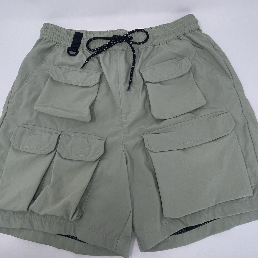 Pacsun Multi Cargo Shorts Mens Green Cotton Nylon Outdoor Hiking Running Small